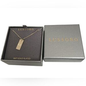 New Lussoro 18 KT Gold Plated Necklace w/ Initial “M” Pendant & Decorative Chain